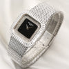 Patek Philippe 18K White Gold Onyx Pave Diamond Dial Baguette Bezel Second Hand Watch Collectors 3