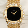 Patek Philippe 18K Yellow Gold Diamond Bezel Onyx Dial Second Hand Watch Collectors 2