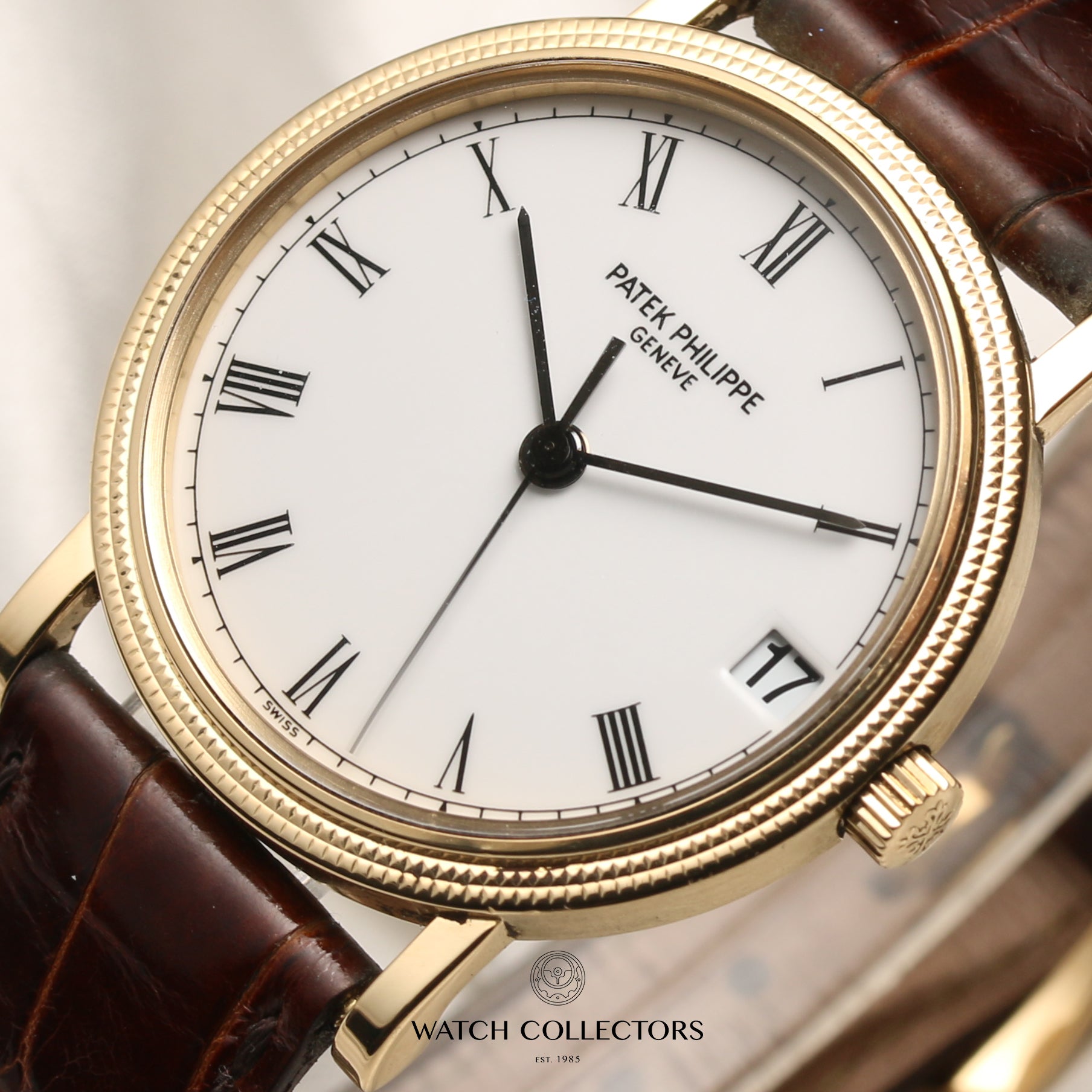 PATEK PHILIPPE, CALATRAVA DOUBLE-SIGNED TIFFANY & CO, REF 3802/205J,  YELLOW GOLD BRACELET WATCH WITH DATE AND RETAILER SIGNATURE, CIRCA 2000, Important Watches, 2020