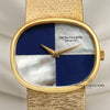 Patek Philippe 3845 Ellipse Blue Agate & MOP Dial 18K Yellow Gold Second Hand Watch Collectors 2