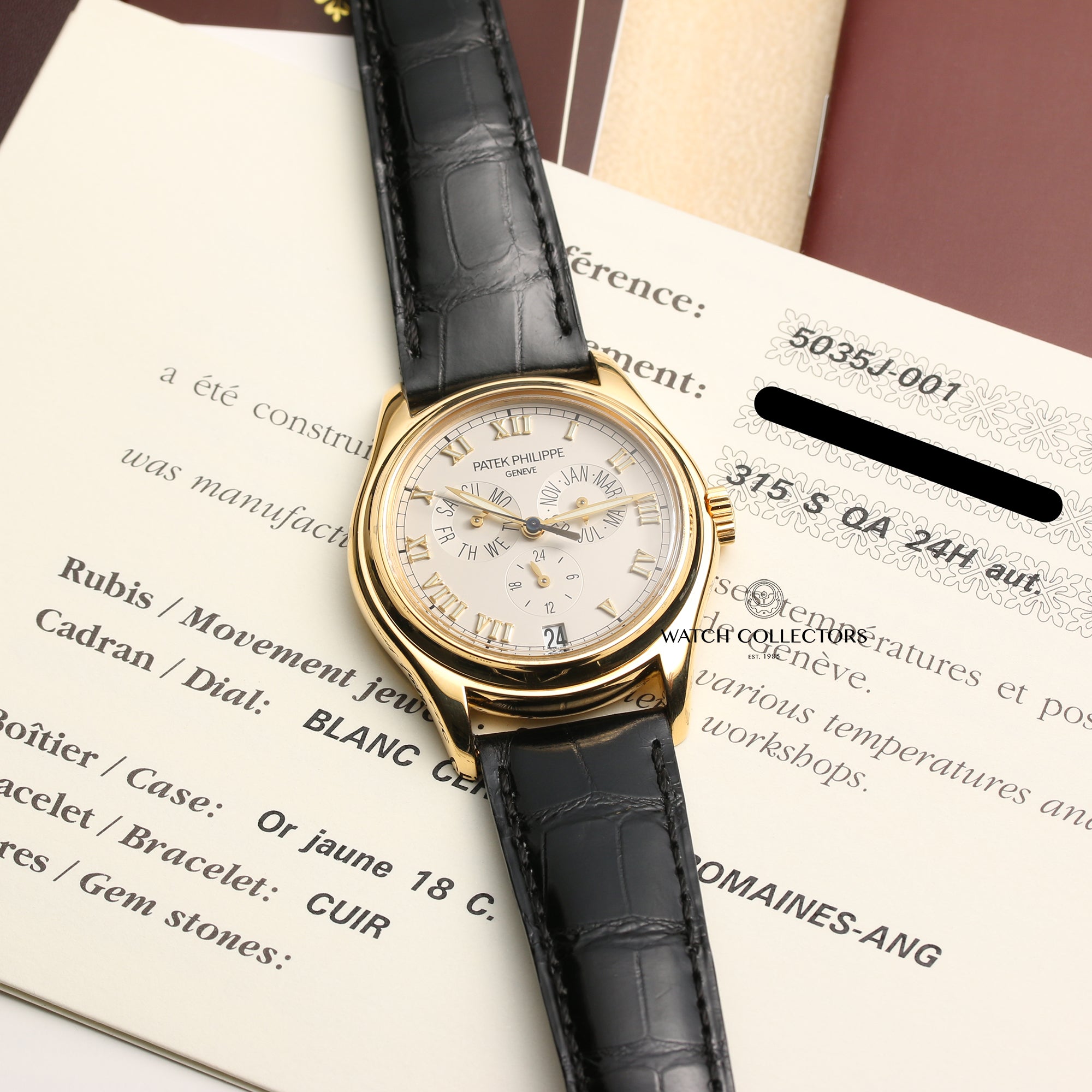 Patek Philippe 5035J 18K Yellow Gold Second Hand Watch Collectors 11