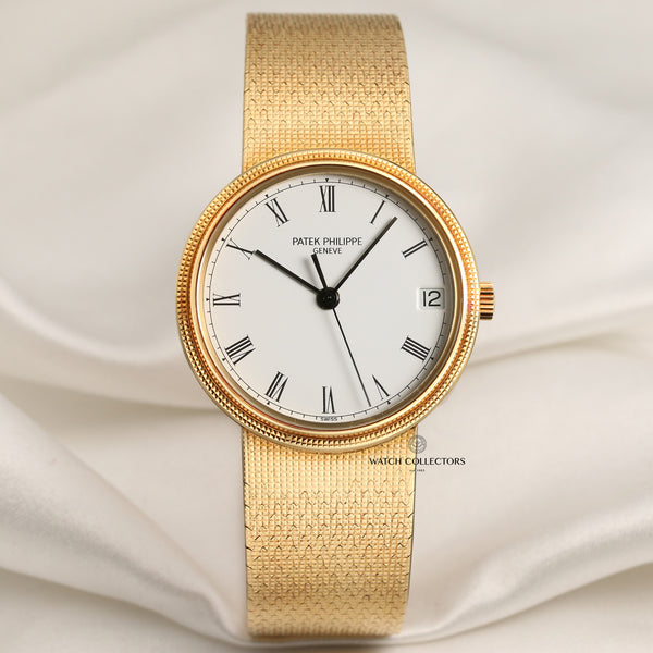 Patek Philippe Calatrava 3802 18K Yellow Gold Second Hand Watch Collectors 1