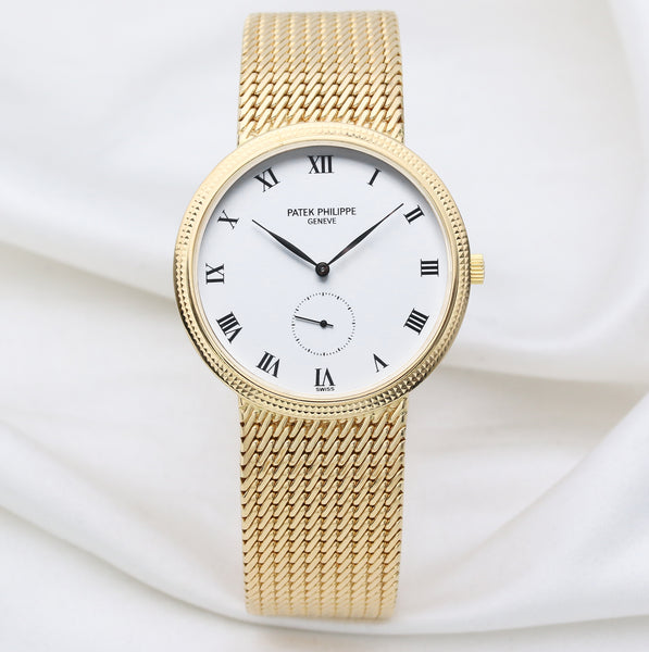 Patek Philippe Calatrava 3919 18K Yellow Gold Second Hand Watch Collectors 1