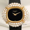 Patek Philippe Ellipse 18K Yellow Gold Onyx Dial Double Row Diamond Bezel Second Hand Watch Collectors 2