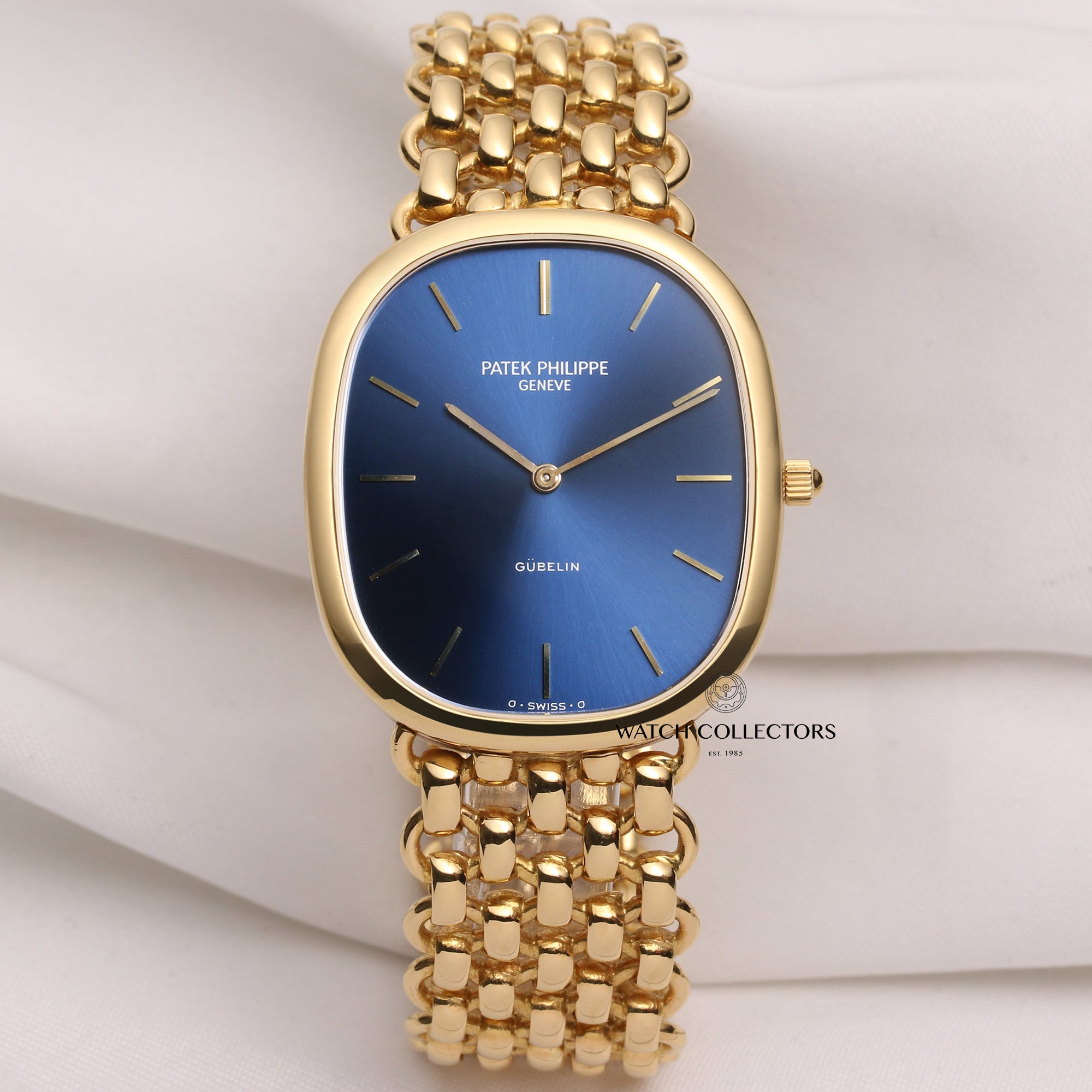 Patek-Philippe-Ellipse-Gubelin-Blue-Dial-18K-Yellow-Gold-Second-Hand-Watch-Collectors-1
