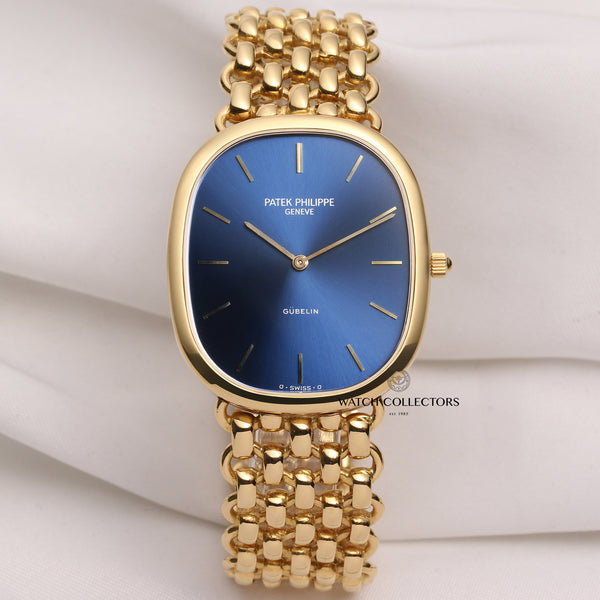 Patek-Philippe-Ellipse-Gubelin-Blue-Dial-18K-Yellow-Gold-Second-Hand-Watch-Collectors-1
