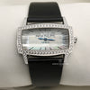 Patek Philippe Gemma 18K White Gold MOP Diamond Bezel Second Hand Watch Collectors 1