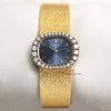Patek Philippe Lady Calatrava 18K Yellow Gold Blue Dial Diamond Bezel Second Hand Watch Collectors 1