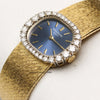 Patek Philippe Lady Calatrava 18K Yellow Gold Blue Dial Diamond Bezel Second Hand Watch Collectors 3