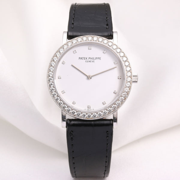 Patek Philippe Lady Calatrava 5006G 18K White Gold Diamond Second Hand Watch Collectors 1