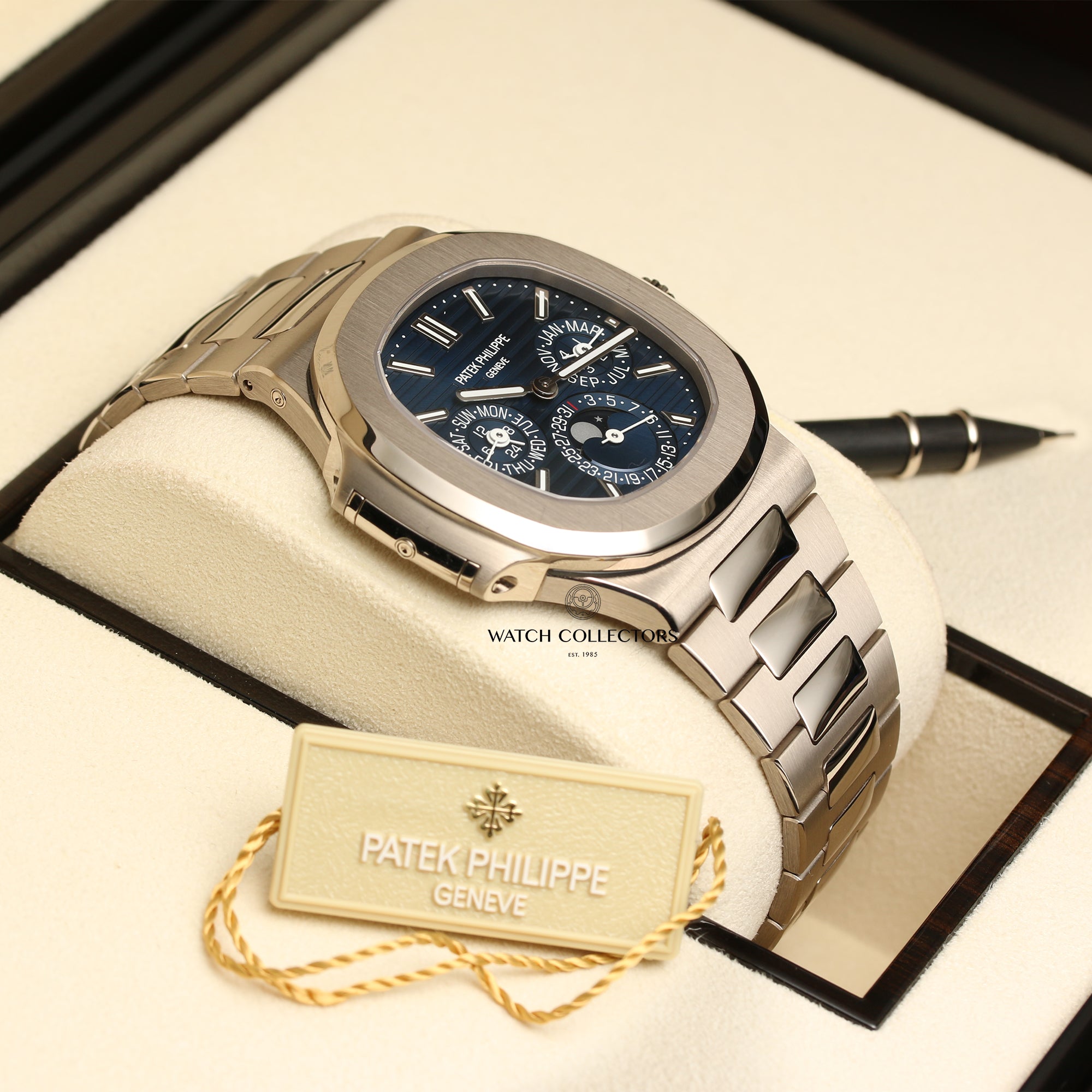 Patek Philippe Nautilus 5740 1G-001 Perpetual Calendar 18K White Gold Second Hand Watch Collectors 14