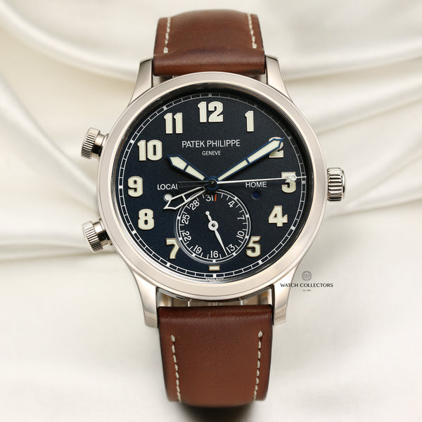 Patek Philippe Pilot Travel Time 5524G-001 18K White Gold Second Hand Watch Collectors 1