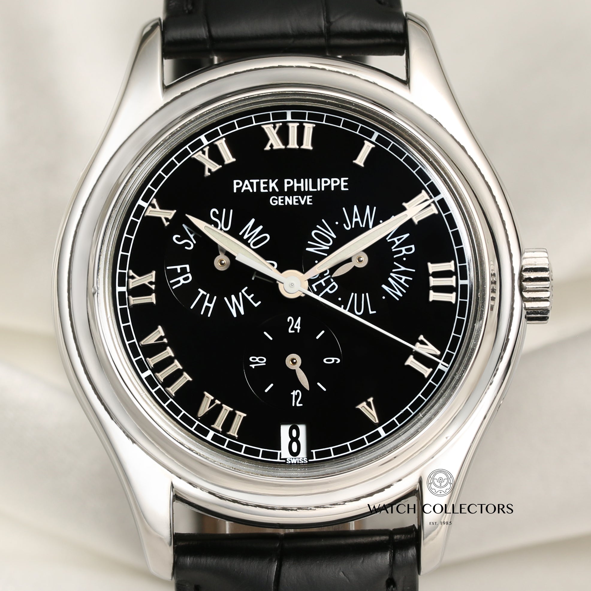 Patek Philippe Platinum Anaul Calendar Second Hand Watch Collectors 2