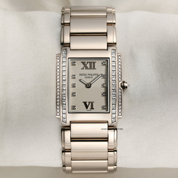 Patek Philippe Twenty 4 18K White Gold Diamond Second Hand Watch Collectors 1