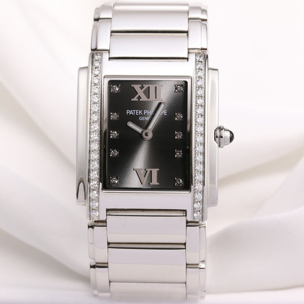 Patek Philippe Twenty-4 4910 10 Diamond Dial & Bezel Second Hand Watch Collectors 1