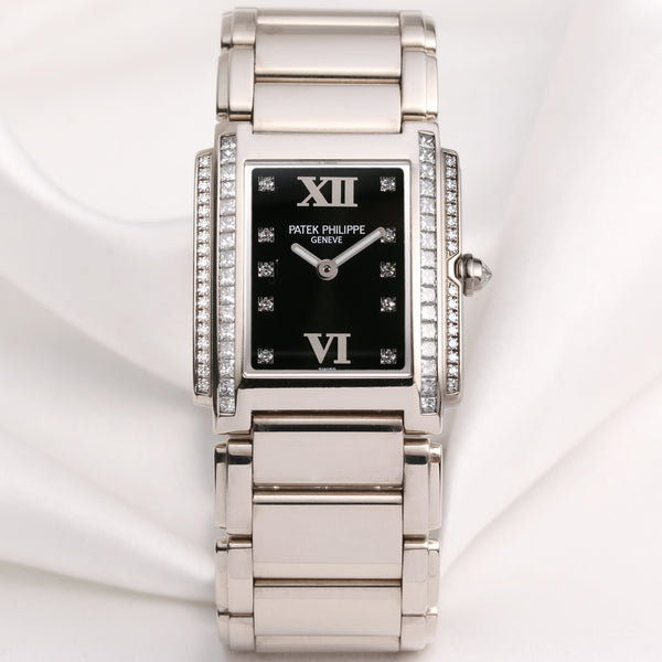 Patek Philippe Twenty-4 4910 20G Diamond Dial 18K White Gold Second Hand Watch Collectors 1