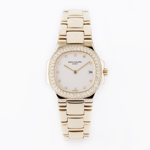 Patek Philippe Lady Nautilus | REF. 4700/54 | Cream Dial | Diamond Hours & Bezel | 18k Yellow Gold