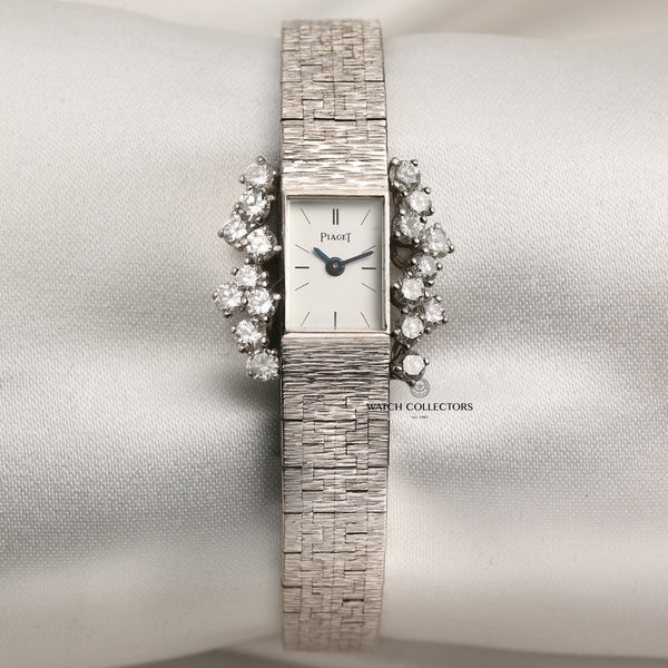 Piaget 18K White Gold Diamond Bezel Second Hand Watch Collectors 1