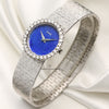 Piaget 18K White Gold Lapiz Lazuli Dial Diamond Bezel Second Hand Watch Collectors 3