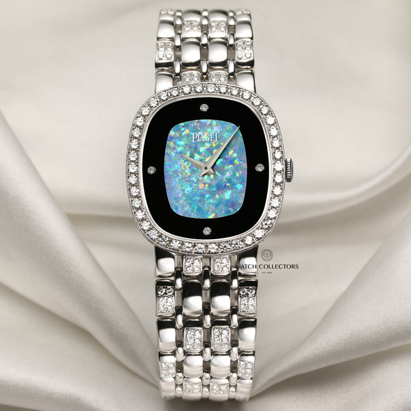 Piaget 18K White Gold Opal Diamond Dial & Bezel Second Hand Watch Collectors 1