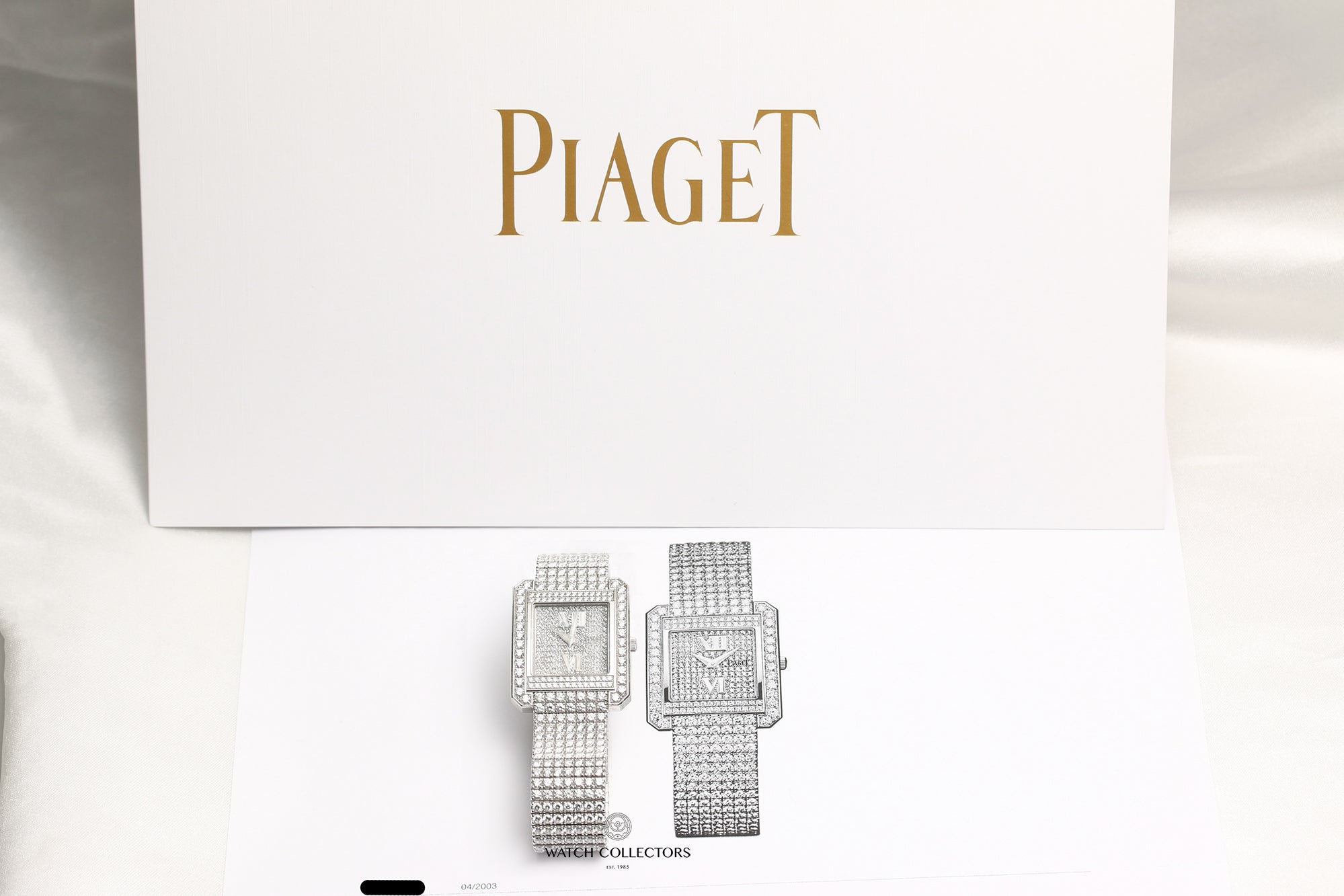 Piaget 18K White Gold Pave Full Diamond Second Hand Watch Collectors 8