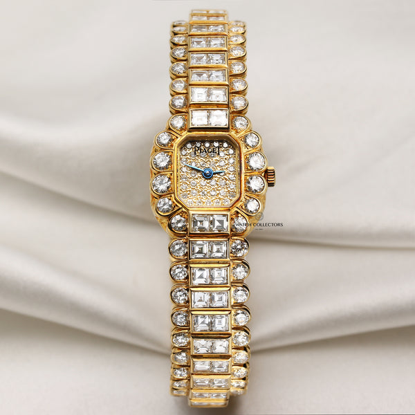 Piaget 18K Yellow Gold Diamond Pave Second Hand Watch Collectors 1