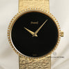 Piaget 18K Yellow Gold Onyx Dial Diamond Bezel Second Hand Watch Collectors 2