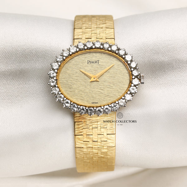 Piaget 18K Yellow & White Gold Diamond Bezel Second Hand Watch Collectors 1