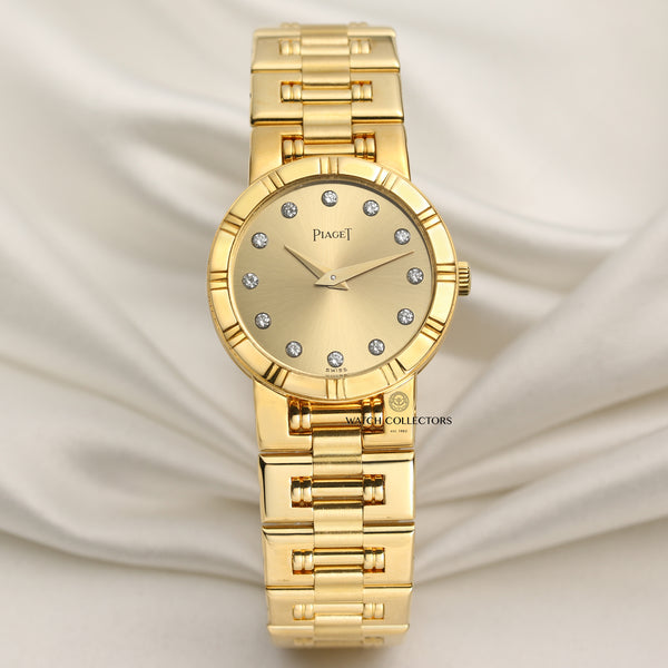 Piaget Polo 18K Yellow Gold Champagne Diamond Dial Second Hand Watch Collectors 1