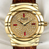 Piaget Tanagra 18K Yellow Gold Pave Diamond Ruby Second hand Watch Collectors 2