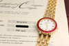 Rare Patek Philippe Calatrava 5018 012 18K Yellow Gold Ruby Bezel & Dial Diamond Bracelet Second Hand Watch Collectors 11