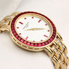 Rare Patek Philippe Calatrava 5018 012 18K Yellow Gold Ruby Bezel & Dial Diamond Bracelet Second Hand Watch Collectors 4