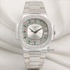 Rare Patek Philippe Nautilus 3800_105G-001 Diamond & Emerald 18K White Gold Second Hand Watch Collectors 1