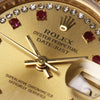 Rare-Rolex-Lady-DateJust-69158-18K-Yellow-Gold-Diamond-String-Ruby-Dial-Diamond-Bezel-Shoulders-Second-Hand-Watch-Collectors-5
