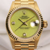 Rare-Rolex-Lady-DateJust-69178-18K-Yellow-Gold-Diamond-Green-Coral-Stone-Dial-Second-Hand-Watch-Collectors-2