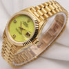 Rare-Rolex-Lady-DateJust-69178-18K-Yellow-Gold-Diamond-Green-Coral-Stone-Dial-Second-Hand-Watch-Collectors-3