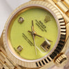 Rare-Rolex-Lady-DateJust-69178-18K-Yellow-Gold-Diamond-Green-Coral-Stone-Dial-Second-Hand-Watch-Collectors-4