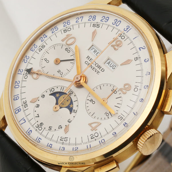 Record Moonphase Chronograph 18K Yellow Gold – Watch Collectors