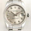 Roelx Midsize DateJust Stainless Steel Diamond Dial Second Hand Watch Collectors 2