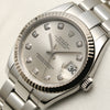 Roelx Midsize DateJust Stainless Steel Diamond Dial Second Hand Watch Collectors 4