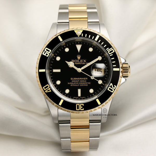 Rolex 16613 Submariner Steel & Gold Second Hand Watch Collectors 1