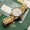 Rolex 18038 Day-Date 18K Yellow Gold White Roman Dial Second Hand Watch Collectors 10