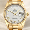 Rolex 18038 Day-Date 18K Yellow Gold White Roman Dial Second Hand Watch Collectors 2