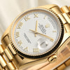 Rolex 18038 Day-Date 18K Yellow Gold White Roman Dial Second Hand Watch Collectors 4