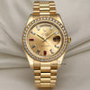Rolex 218348 18K Yellow Gold Second Hand Watch Collectors Champagne Diamond & Ruby Dial Second Hand Watch Collectors 1