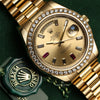 Rolex 218348 18K Yellow Gold Second Hand Watch Collectors Champagne Diamond & Ruby Dial Second Hand Watch Collectors 5