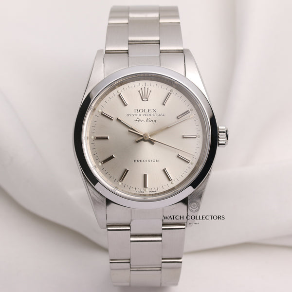 Rolex-Air-King-14000M-Stainless-Steel-Silver-Dial-Second-Hand-Watch-Collectors-1