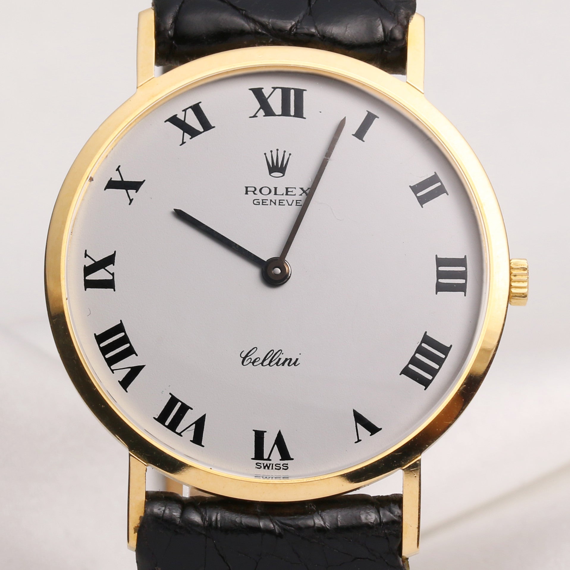 Rolex Cellini 18K Yellow Gold White Dial Second Hand Watch Collectors 2