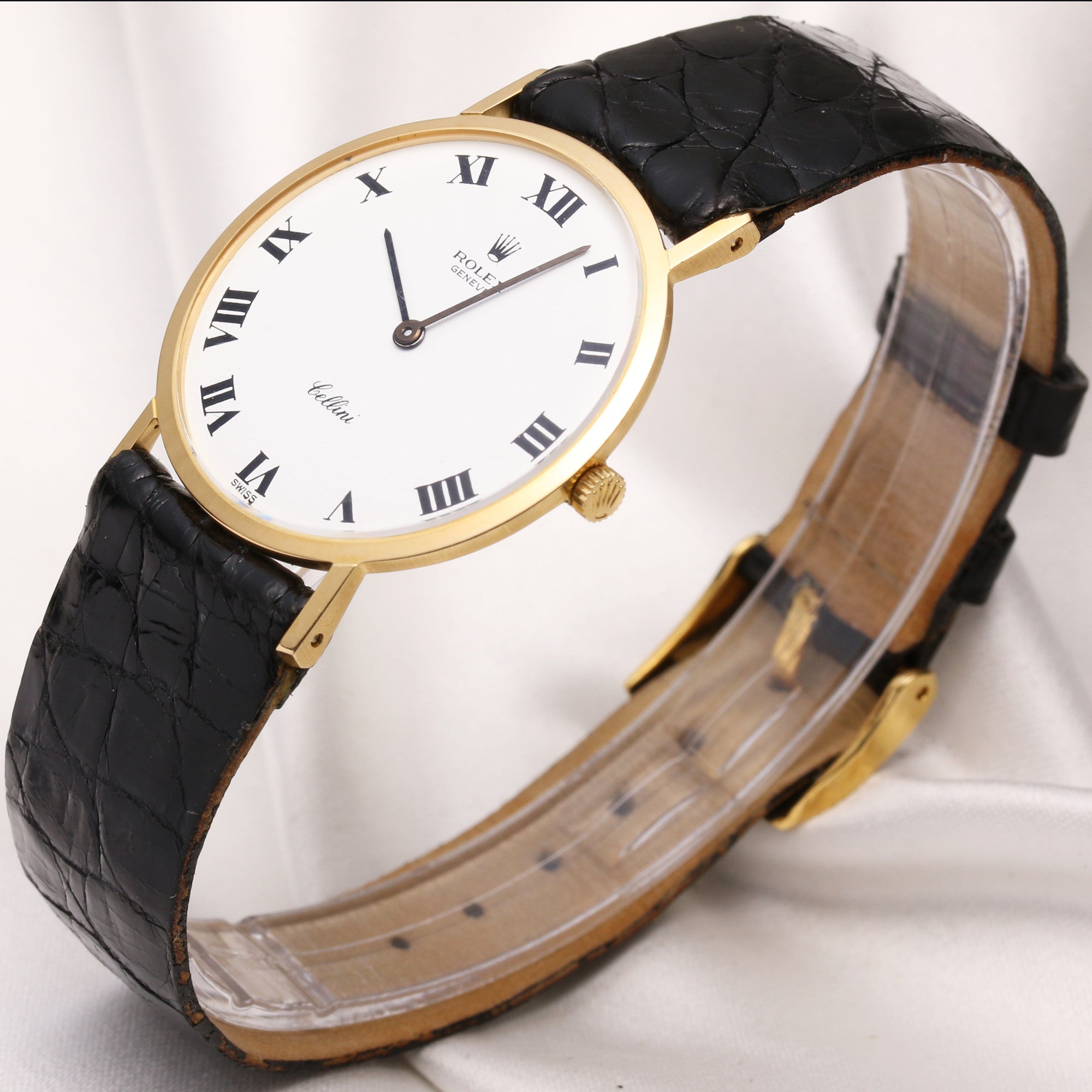Rolex Cellini 18K Yellow Gold White Dial Second Hand Watch Collectors 3
