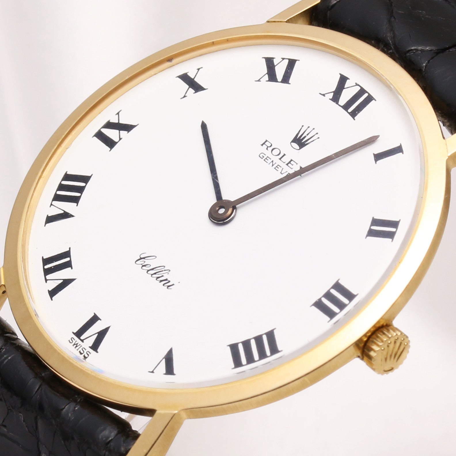 Rolex Cellini 18K Yellow Gold White Dial Second Hand Watch Collectors 4